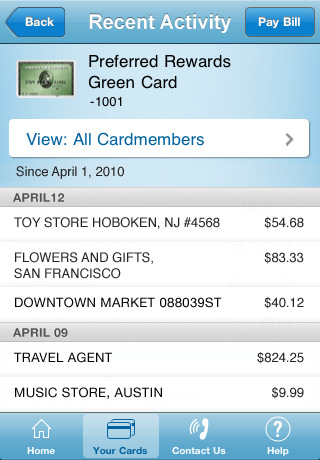 american express credit card images. The American Express app (free