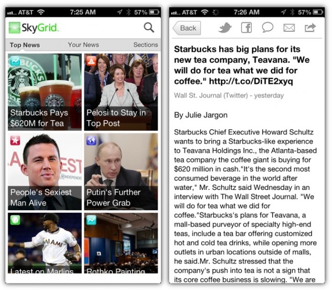 SkyGrid News iPhone app