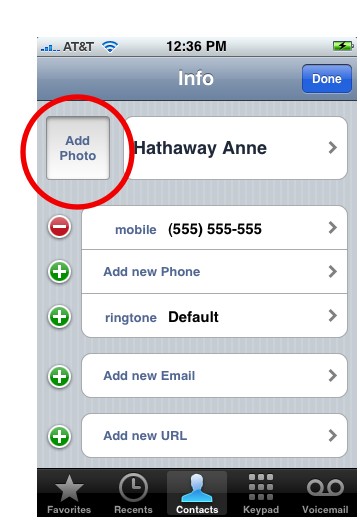 Add Photo to iPhone Contact