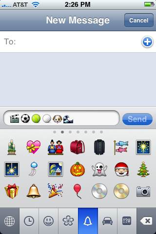 Emoji icons on iPhone