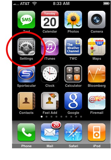 iPhone Settings Button