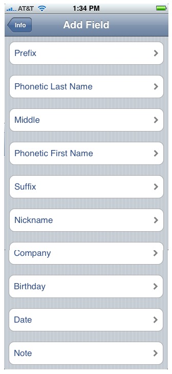 Add Field to iPhone Contacts