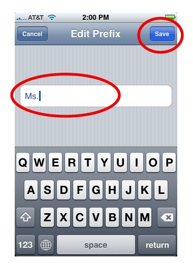 Adding a Prefix to iPhone Contact’s Name