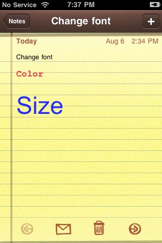 Change Font Color and Size in Notes App