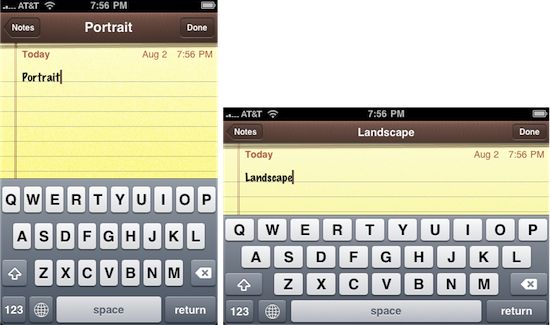Landscape vs Portrait on the iPhone