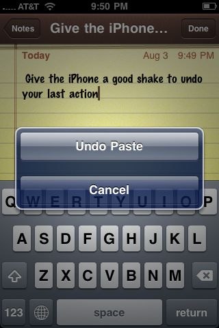 Shake to Undo on the iPhone