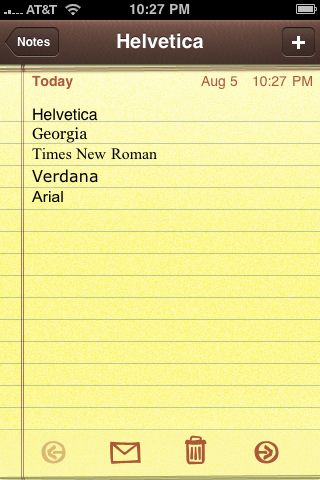 iPhone Notes With Multiple Fonts