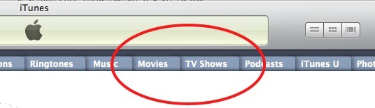 Click Movies or TV Shows Tab in iTunes 2