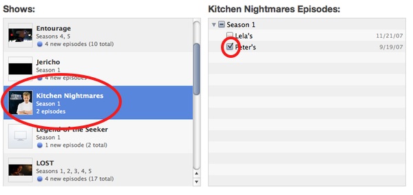 Synching Individual TV Shows to iPhone in iTunes