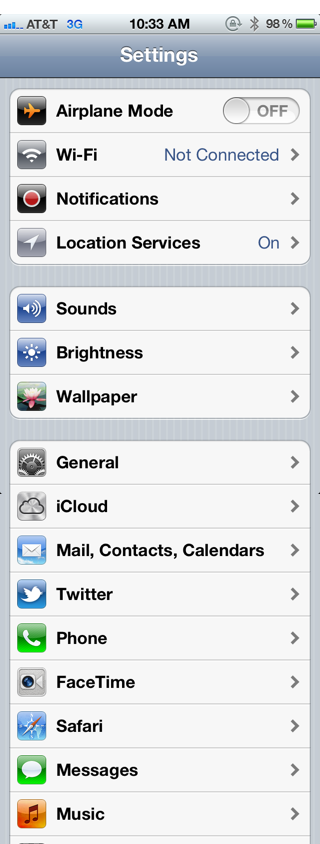 Safari iPhone Settings