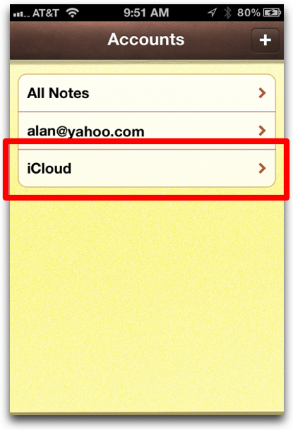 Create Notes in the iCloud folder