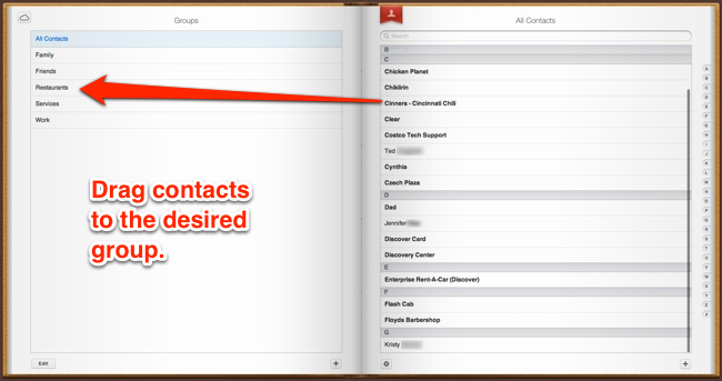 Drag Contacts to Group on iCloud
