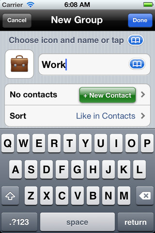 Groups app screenshot
