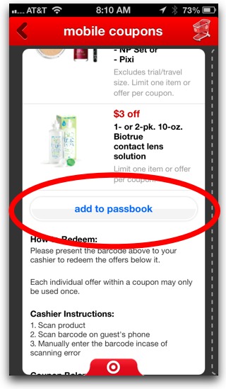 Target Add to Passbook 3