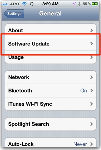 iOS 6 Software Update on iPhone