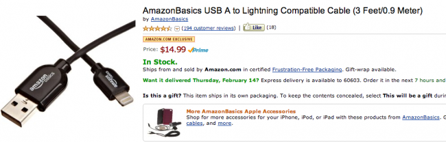 Lightning Cable at Amazon